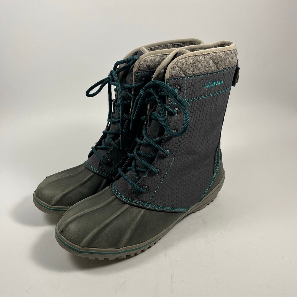 LL Bean Nylon Mid Winter Duck Boots Womens 7.5 Snow Outdoor Classic Comfort